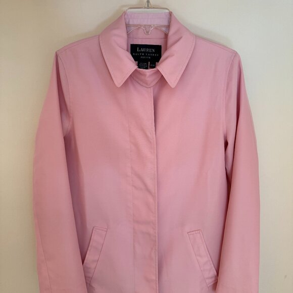 New! Stylish Ralph Lauren lined trench raincoat for women in pastel pink size PM - Picture 1 of 14